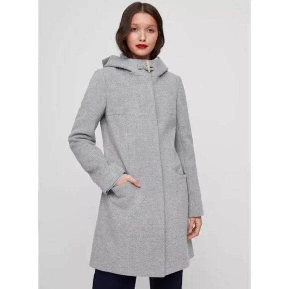 Aritzia Babaton Pearce Wool-blend coat with hood light gray | XXS